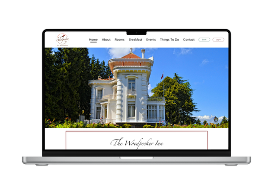 a B&B website mockup