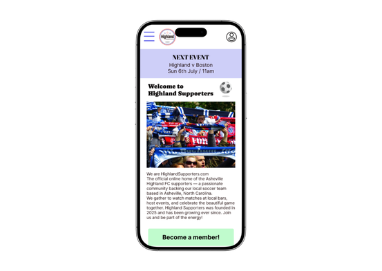 a fansite mockup